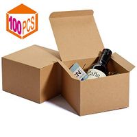MESHA Kraft Boxes 5 x 5 x 3.5 Inches, Brown Paper Gift Boxes with Lids for Gifts, Crafting, Cupcake Boxes,Boxes for Wrapping Gifts,Bridesmaid Proposal Boxes (100PACK)