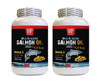 Heart Health Supplements - Wild Alaskan Salmon Oil 2000MG - Full Range - Omega 3 Fish Oil Cardio Health - 2 Bottles 360 Softgels