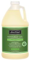 Bon Vital' Organica Massage Gel Made with Certified Organic Ingredients for Earth-Friendly and Relaxing Massage, Moisturizer for Natural Massage That Hydrates and Softens Skin, 1/2 Gal Bottle
