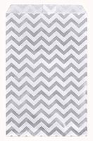 100 Bags Flat Plain Paper or Patterned Bags for Candy, Cookies, Merchandise, pens, Party Favors, Gift Bags (Silver, 5" x 7")