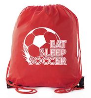 Soccer Party Favors | Soccer Drawstring Backpacks for Birthday Parties, Team events, and much more! - 3PK Red CA2500SOCCER S3