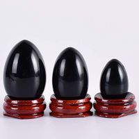 ZHLZZ Yoni Egg Natural Obsidian Massage Egg Set Undrilled Wooden Base Crystal Mineral Ball Kegel Exercise Pelvic Floor Muscle Vaginal 3Pcs