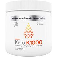 Keto K1000 Electrolyte Powder | Boost Energy & Beat Leg Cramps | No Maltodextrin or Sugar | Orange, Lighter Stevia Taste | 50 Servings