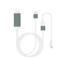 Olleasily for iPhone iPad Android to HDMI Adapter Cable, 3 in 1 Type-C/Micro USB/to HDMI Cable, 1080P HDTV AV Phone to TV Cable Adapter (White, 1)