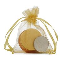 100 Pcs 4x6 Inches Gold Sheer Organza Gift Bags with Drawstring Bulk,Wedding Party Christmas Favor Baby Shower Bags,Small Mesh Jewelry Wrap Pouches,Cookies Chocolate Candy Bag for Kids Birthday