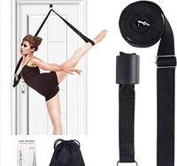 Door Flexibility & Stretching Leg Strap - Great for Ballet Cheer Dance Gymnastics or ANY Sport Leg Stretcher Door Flexibility Trainer Premium stretching equipment (Black)