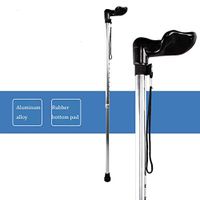 CHERRIESU Adjustable Walking Stick, Lightweight Height Adjustable Aluminum Crutches (68-90Cm), Portable Cane with Ergonomic Handle, Non-Slip Base, for Old Man