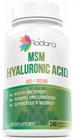Hyaluronic Acid and MSM Nutritional Supplement, 450/100mg – Anti-Inflammatory Supports Joint Health and Collagen Production for Healthy Skin, 240 Vegetarian Capsules by Fladora, Non-GMO