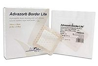 Hydrophilic Foam Dressing with Border and Silicone Lite 8 x 8. Pack of 10 Sterile Surgical Wound Dressing. Hypoallrgenic, Single use Hydrophilic dressings. Wound Bandage. Latex-Free.