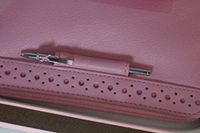 Cross Limited Edition Rose Pink with Cross Signature Perforated Detailing Breast Cancer Awareness Italian Full Grain Leather Purse with Pen