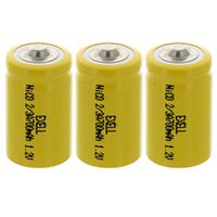 3x 2/3A Size 1.2V 700mAh NiCD Button Top Rechargeable Batteries for Telecoms, UPS and Smart grid