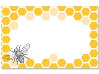Pack Of 50, Bee and Honeycomb Enclosure Card 3-1/2" x 2-1/4" Made In USA