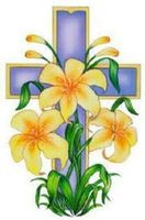 HotSaleStore Sticker Seals 48 Easter Cross Flowers Lily Religious!!Sticker Label Envelope Seals 1.2" Round