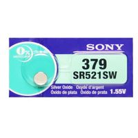 Sony 379 (SR521SW) 1.55V Silver Oxide 0%Hg Mercury Free Watch Battery (6 Batteries)
