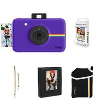 Polaroid Snap Instant Digital Camera (Purple) with Extra Paper, Album, Case, Colorful Neck/Hand Strap