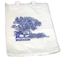 McKesson Bedside Bag 7 X 11.5 Inch White / Blue Floral Print Polyethylene