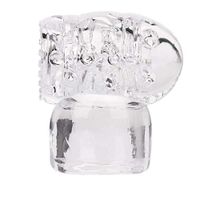 Massager Attachment Silicone Massage Head Caps Accessory (Clear-B)