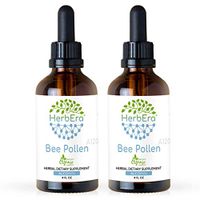 Bee Pollen A120 (2pcs) Alcohol Herbal Extract Tincture, Super-Concentrated Organic Bee Pollen (Bee Pollen) Dried Pollen (2x4 fl oz)
