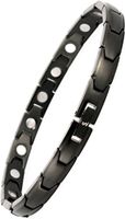 Elegant Womens Magnetic Therapy Anklet Arthritis Pain Relief & Inflammation Reduction for Feet and Ankles (Solid Titanium, Black)