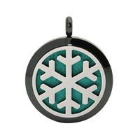 Deals Aromatherapy Necklace ZYooh Vintage Locket Essential Oil Diffuser Necklace Fragrance Jewelry Gift by ZYooh(Christmas Snowflake) (Black)