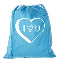 Valentine's Day Bags, Mini Drawstring Cinch Backpacks, Valentines Day Gift Bags - Baby Blue CA2655VAL S7