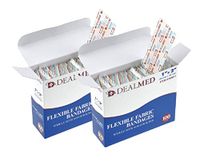 Dealmed Sterile Flexible Fabric Adhesive Bandages – 1x3 Inch – 100/Box - 2 Boxes - Breathable First Aid Strip Pack - Soft Stretch Wound Patch for Medical, Emergency Kits & Clinic