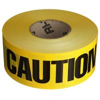 Barricade Tape 3"WX1000'L-Caution W/STRP Roll of 1000 Feet