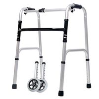 LCJ Folding Walker,Elderly People Standard Walker,Adjustable Walking Assist Equipped Wheels,The Limited Mobility Disabled Walking Frame, Mobility Aid for Handicap