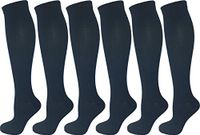 6 Pair Pack Ladies Compression Socks (Small/Medium, All Navy Blue)