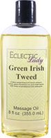 Green Irish Tweed Massage Oil, 8 oz, With Sweet Almond Oil and Organic Jojoba Oil, Preservative Free