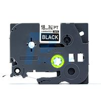IDIK 1PK White on Black Standard Laminated Label Tape Compatible for Brother P-Touch TZe-345 TZ345 TZe345(18mm x 8m)