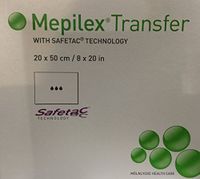 Molnlycke Mepilex Transfer Dressing 8"x20" 4/bx 294599