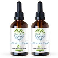 California Poppy B120 (2pcs) Alcohol-Free Herbal Extract Tincture, Super-Concentrated Organic California Poppy (Eschscholzia Californica) (2x4 fl oz)