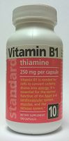 Standard Vitamins Vitamin B1 250mg 100 Capsules