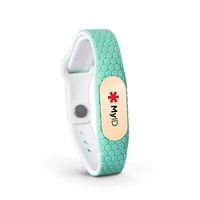 MyID Hive Medical ID - Store Medical Information for Free - Super Comfortable Silicone Material - Perfect for Those with Diabetes, Autism, Etc - Fits Kids & Adults - Gold Pod (Mint M/L)