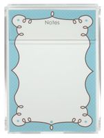 Cafe Blue Memo Sheets and Acrylic Holder, 150 Note Papers, 5"x7" Memo Pad, Notes, Stationery, Desk Accessory, Mother's Day Gift, Unique Gift for Mom and Women