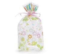 Small Rain Forest Flowers 7x2x3" Floral Cello Cellophane Treat Food Snack Bags (100 ct)