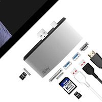 iSky Surface Pro 4 HDMI Hub Adapter to 2 x USB 3.0, HDMI, SD Card, TF Card(Micro SD Cards), Converter Wireless Charger for Microsoft Surface Pro 4 - Silver