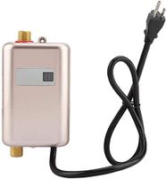 Water Heater, 3000W 110V Electric Mini Tankless Instant Hot Water Heater with LCD Display for Bathroom Kitchen Warm Winter (Golden)
