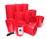 Rolling Sands 16 Ounce Reusable Plastic Stadium Cups Red, Bulk 50 Pack, Made in USA, BPA-Free Dishwasher Safe Plastic Tumblers and Bottle Opener