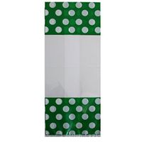 Gift Expressions Beautiful Polka Dot and Striped Party Plastic Favour and Giveaway Bag, Pack of 24 (Large, Polka Dot Green)