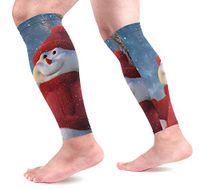 LEVEIS Freezing Snowman Christmas Tree Calf Compression Sleeves 1 Pair, Leg Performance Support for Shin Splint Calf Pain Relief Men & Women Guards Sleeves for Running Cycling