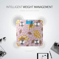 LYAOE Bluetooth Body Fat Scale Geometric Colorful Rhombuses Smart Wireless Scale with LCD Display Measuring Body Weight Bmi and Health Digital Scale