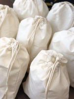 4" x 6" inch ECO Friendly Single Drawstring Muslin Bags Natural Color 100% Organic Cotton Premium Quality, Re-usable, Washable (25) (100)