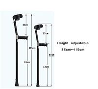 HANGERÂ Arm Crutches Aluminum Elbow Knee Adjustable Height Walkers Old Man Walking Stick Sport Crutch Underarm Crutches Folding Walker with Hand Crutches Drive, Black, C