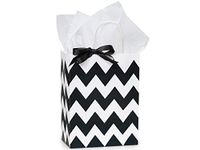 Nashville Wraps Shopping Gift Bags 25 Count - Chevron Stripe - Black - Cub