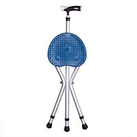 WYMNAME Folding cane seat,Multifunction Three feet Old people Cane Cane stool Hiking chair-C