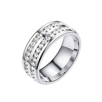 Festnight Medical Weight Loss Ring Simple Stainless Steel Magnetic Therapy Fashion Magnetic Healthcare Finger Fully-Jewelled Ring