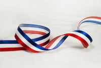 Top Quality Blue White Red Stripes Satin Ribbon American Flag 7/8" 1 Spool