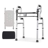 ZWJ-Rolling Walkers Elderly Walker Disabled Walker Fracture Assisted Walking Support (Color : Silver)